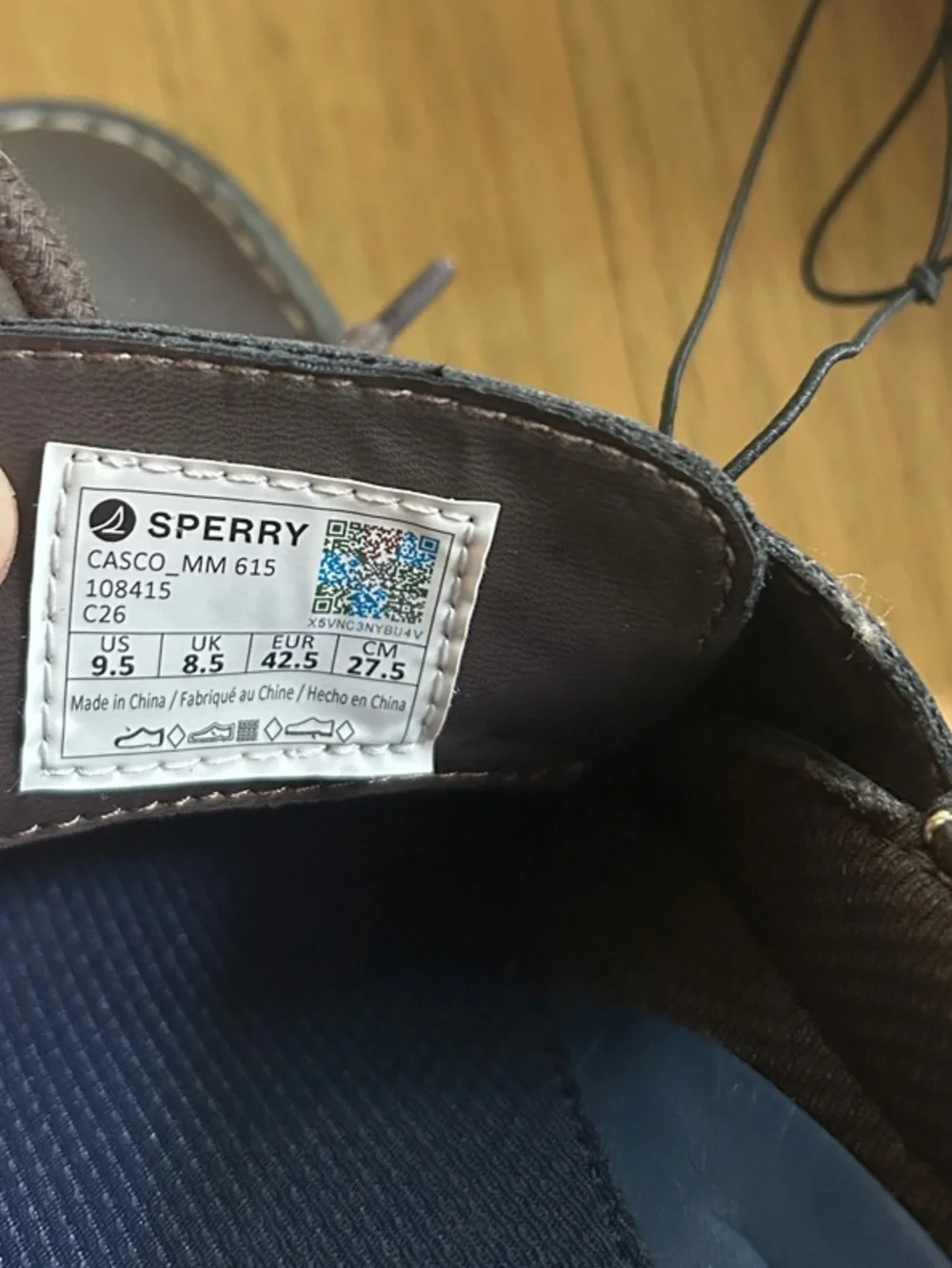 NWOT Sperry Men’s Brown Leather 2-Eye Boat Shoes, Size 9.5